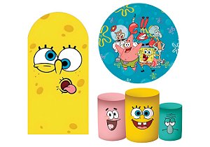 Kit Casadinho (1 capa de painel redondo 150cm de diâmetro + 3 capas de cilindros + romano veste fácil) Temas Variados