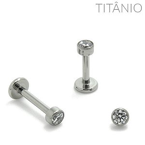 Piercing Labret Zircônia Disco Titânio