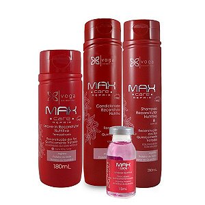 Tratamento Completo para Cabelos Danificados Quimicamente Shampoo 280ml, Condidionador 280ml, Leave-in 180ml e Ampola 13ml