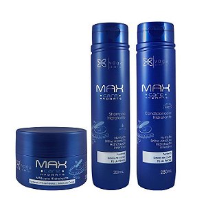 Kit Shampoo, Condicionador e Máscara Voga Max Care Hydrate