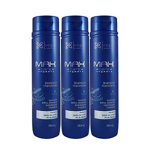 Kit c/3 Shampoos Hidratante Voga Max Care Hydrate 280ml