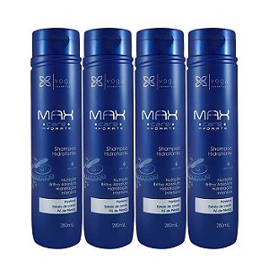 Kit c/4 Shampoos Hidratante Voga Max Care Hydrate 280ml