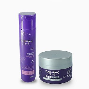 Kit Shampoo Matizador e Máscara Ultra Blond - Max Care Blond
