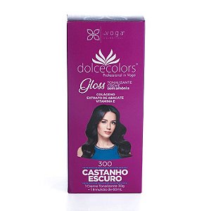 TONALIZANTE SEM AMÔNIA DOLCECOLORS GLOSS 300 CASTANHO ESCURO C/ EMULSÃO