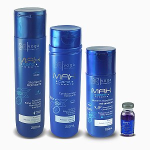 Kit Max Care Hydrate - Shampoo, Condicionador, Leave-in e Ampola
