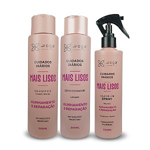 Kit In Voga Mais Lisos: Shampoo, Condicionador e Leave In