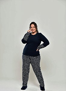 Pijama Longo em Microsoft Poa Joana Marinho 11014