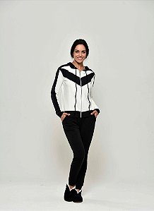 Conjunto em Moletinho com Capuz Caroline Preto  11034