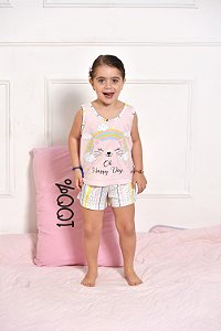 Pijama Short Doll Regata Color Mini Listrado 11403