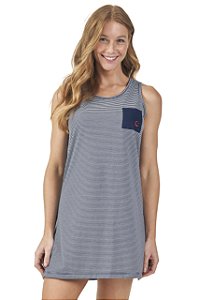Camisola Curta Regata Fio Tinto Navy Listrado 11581
