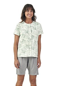 Pijama Bermudoll com Botoes em Viscolycra Meire Verde 11582