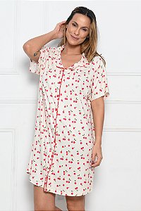 Camisola Curta em Modal com Botoes Serena Cereja 11591