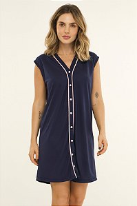 Camisola Regata com Botoes Blue Marinho 11612
