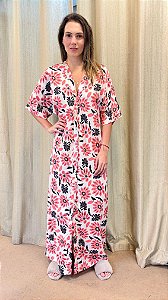 Camisola Longa com Botoes Chic Floral 11682