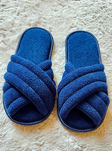 Chinelo Atoalhado Cruzado Marinho 11720