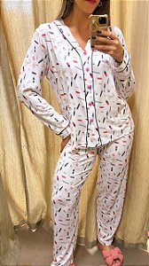 Pijama Longo Aberto Fabi Maquiagem 11752
