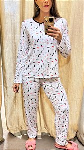 Pijama Fechado c Botoes Fabi Maquiagem 11754