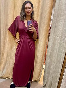 Kaftan Longo Liso Classic Vinho 11787