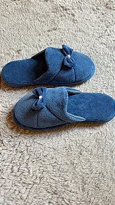 Chinelo Fechado Pluch com Laco Jeans 11784