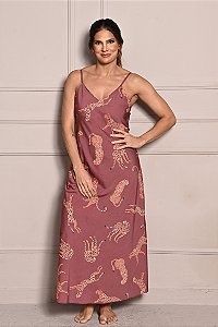 Camisola Longa SlipDress Ayla Marrom 11815