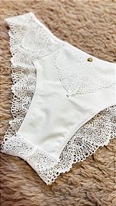 Calcinha Biquini Rendada Alice Branco 11898