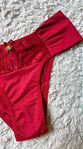 Calcinha em Microfibra Alta Lateral Dupla Vermelho 11889