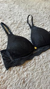 Sutia com Bojo Triangulo sem aro Rendado Ana Preto 11891