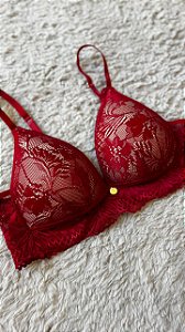 Sutia com Bojo Triangulo sem aro Rendado Ana Vermelho 11891
