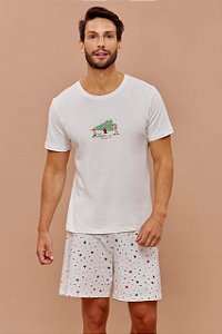 Pijama Curto Masculino Natal Estampado 11903