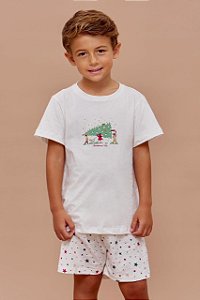 Pijama Curto Menino Natal Estampado 11904
