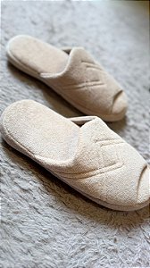 Chinelo Atoalhado Aberto Bege 11954