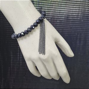 PULSEIRA BOLINHAS BRILHO CORRENTINHA GRAFITE - AC177