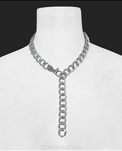 COLAR CORRENTONA CHUNKY PRATEADA - AC193