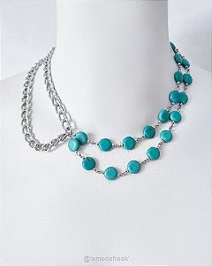 COLAR TURQUESA ASSIMÉTRICO - AC327