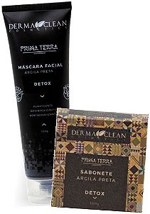 Derma Clean Kit Detox Argila Preta - Máscara Facial + Sabonete em Barra