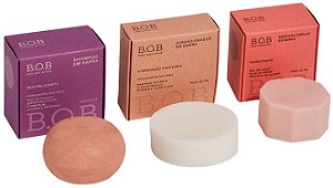 BOB Trio Reconstrução - Shampoo Revitalizante + Condicionador Hidratação Profunda + Máscara Hidratação