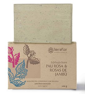 Terra Flor Sabonete Corporal Esfoliação Suave Pau Rosa e Rosas de Jambú 100g