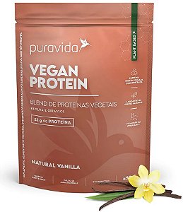 Puravida Vegan Protein - Blend de Proteínas Vegetais Sabor Vanilla 450g