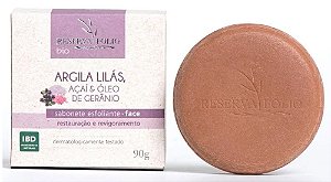Reserva Folio Sabonete Esfoliante Facial Argila Lilás e Açaí - Restauração e Revigoramento 90g