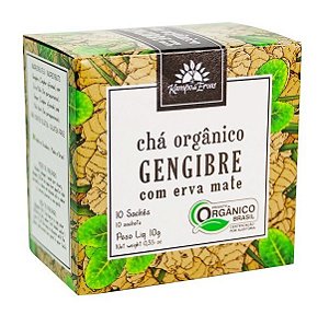 Kampo de Ervas Chá de Gengibre com Erva Mate Orgânico Caixa 10 Sachês