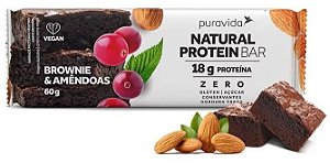 Puravida Natural Protein Bar - Barrinha de Proteína Brownie e Amêndoas 60g