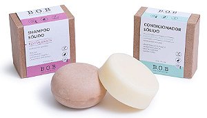 BOB Kit Shampoo Sólido Revitalizante + Condicionador Sólido Hidratação Suave
