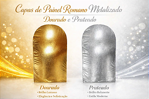 Capas de Painel Romano Picolé Metalizado – Cores Dourado ou Prateado 2x1