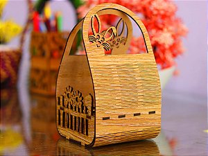 Sacola Páscoa Porta Ovos MDF Cru 3mm