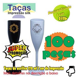 100 Taças Plastica 1 cor de Impressão