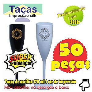 50 Taças Plastica 1 cor de Impressão