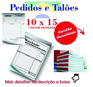 BLOCOS ou TALÕES 100 FOLHAS 10x15 (1/4 da Folha A4) PEQUENO