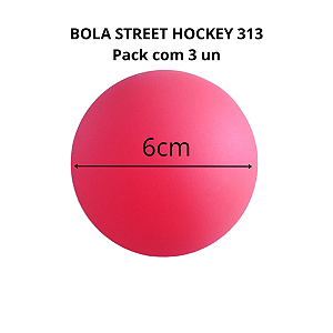 Bola Para Street Hockey 313 Action - Laranja - Pack com 3 un.