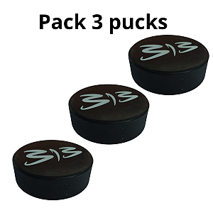 Puck Para Hockey No Gelo 313 Pro Hockey - Pack com 3 pucks