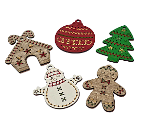 Ornamento de Natal Bordado - KIT com 10 para OFICINA ADULTO